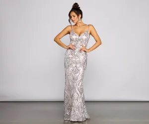 Cordelia Formal Stylish Sequin A-Line Dress