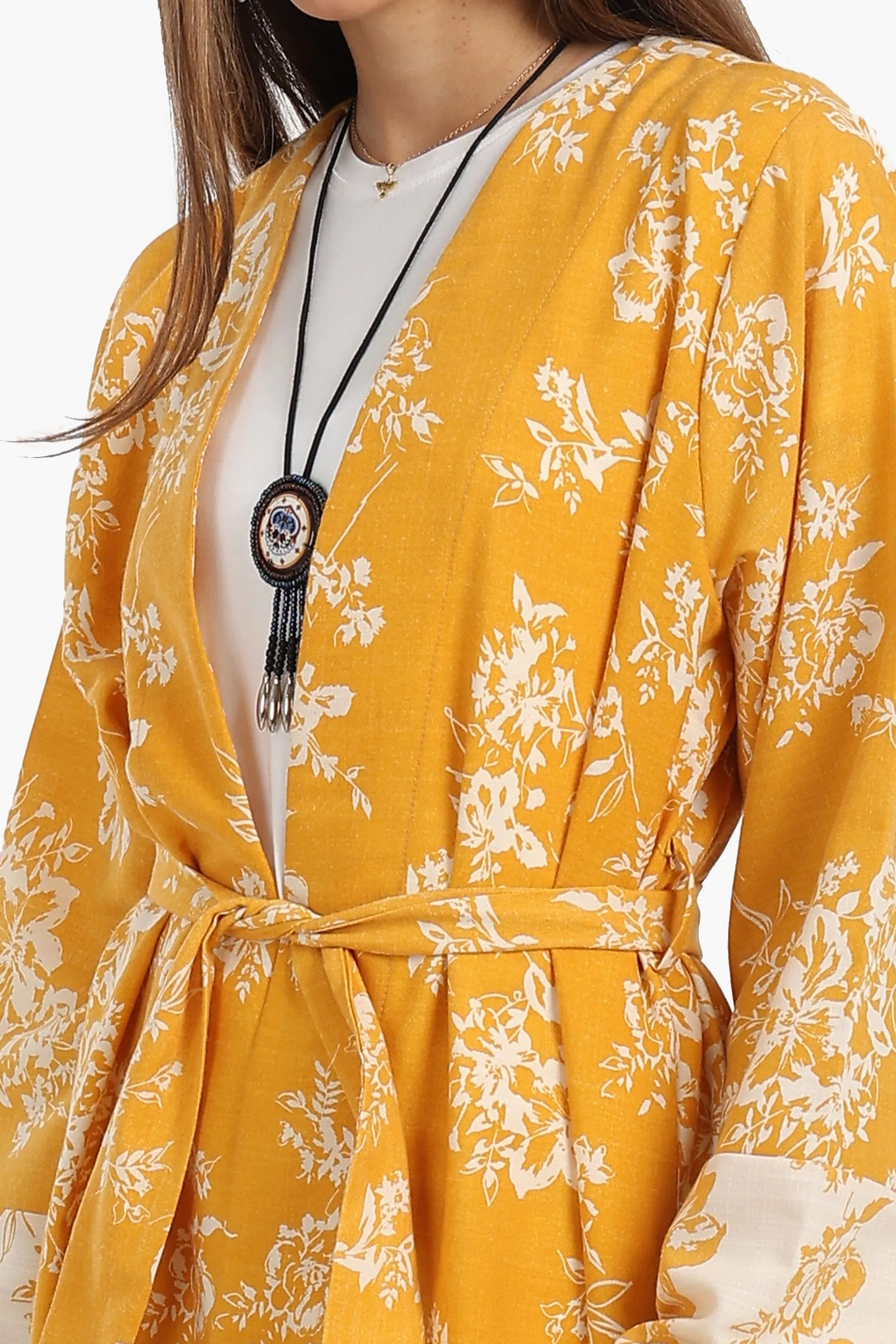 Cotton Colored Midi Kimono