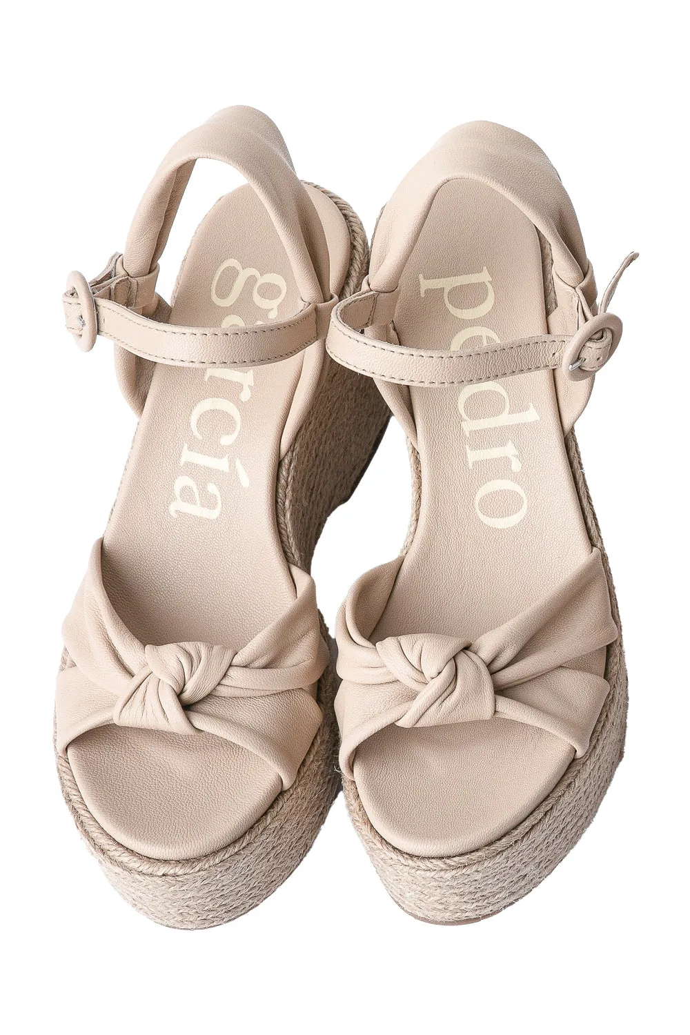 Dalia Wedge Sandal in Tapioca Caprine