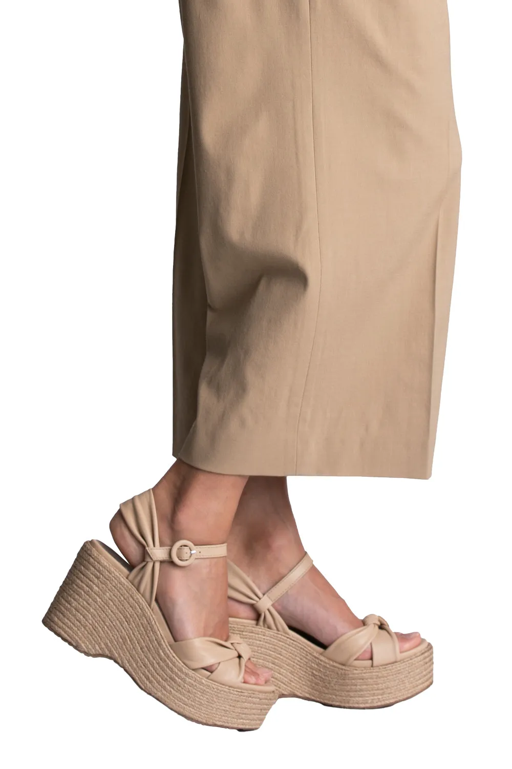 Dalia Wedge Sandal in Tapioca Caprine