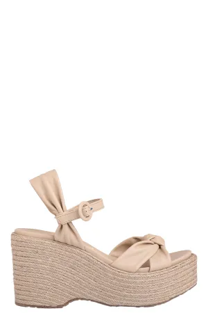 Dalia Wedge Sandal in Tapioca Caprine