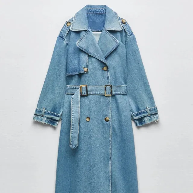 Denim trench coats