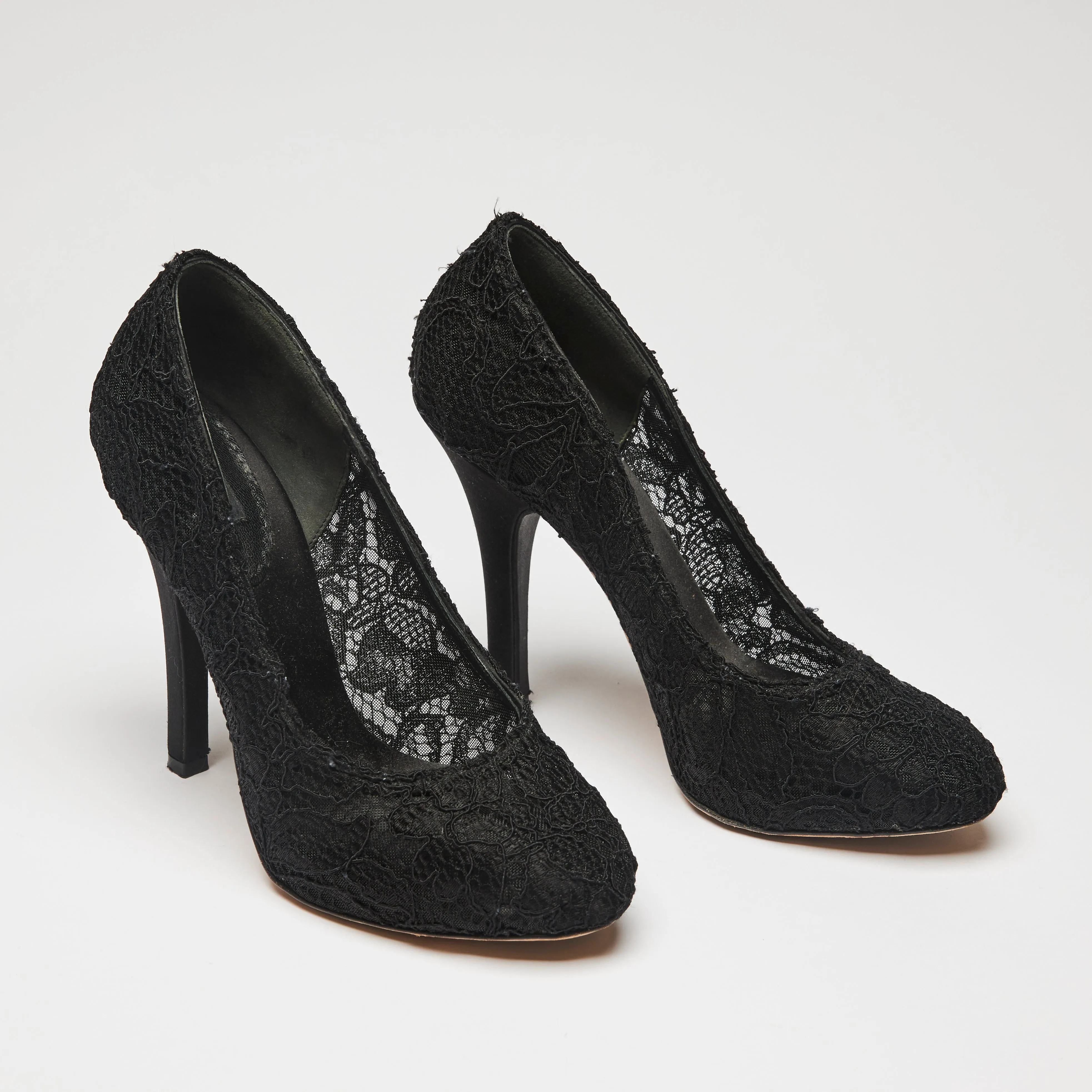 Dolce & Gabbana Black Lace Heels Size 38