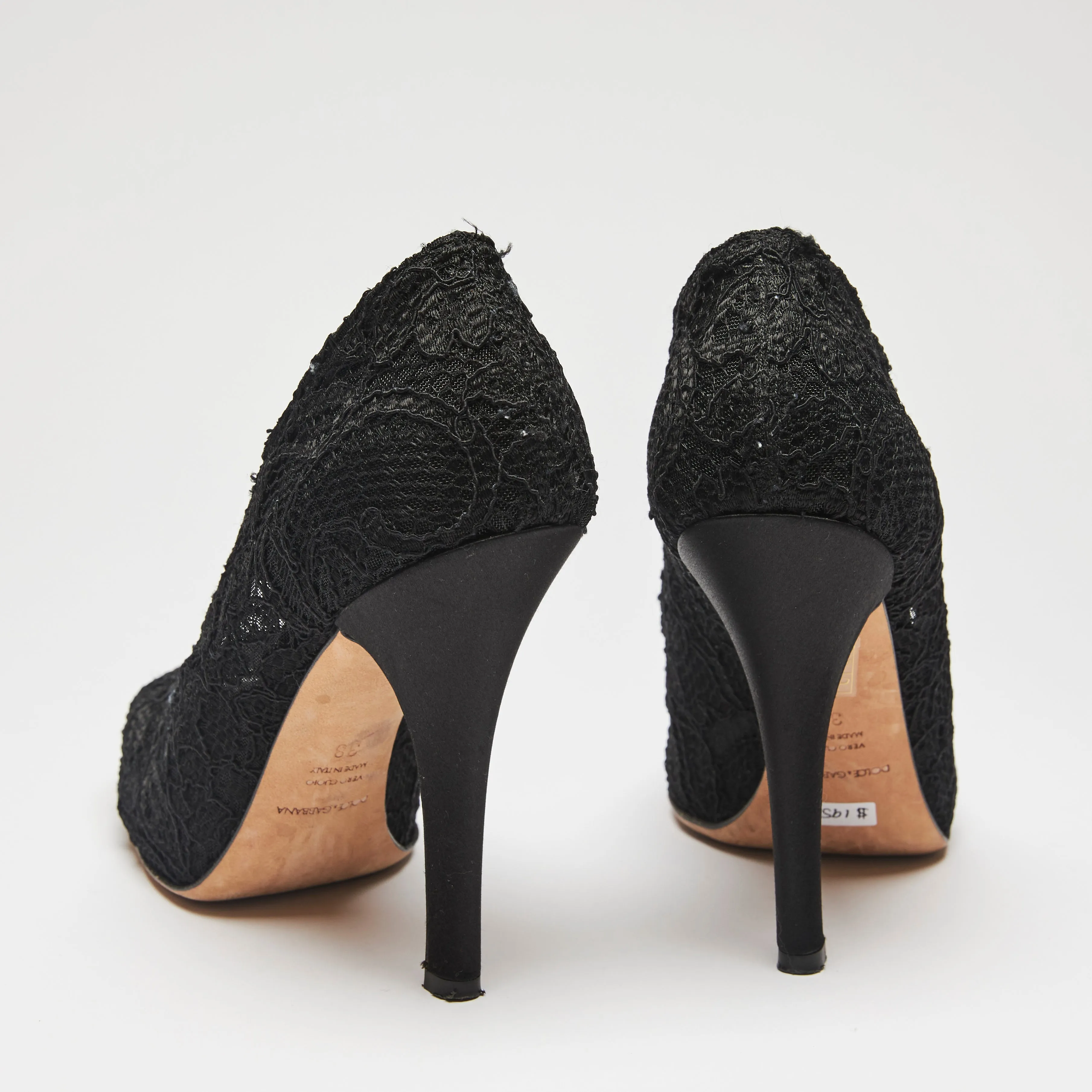 Dolce & Gabbana Black Lace Heels Size 38