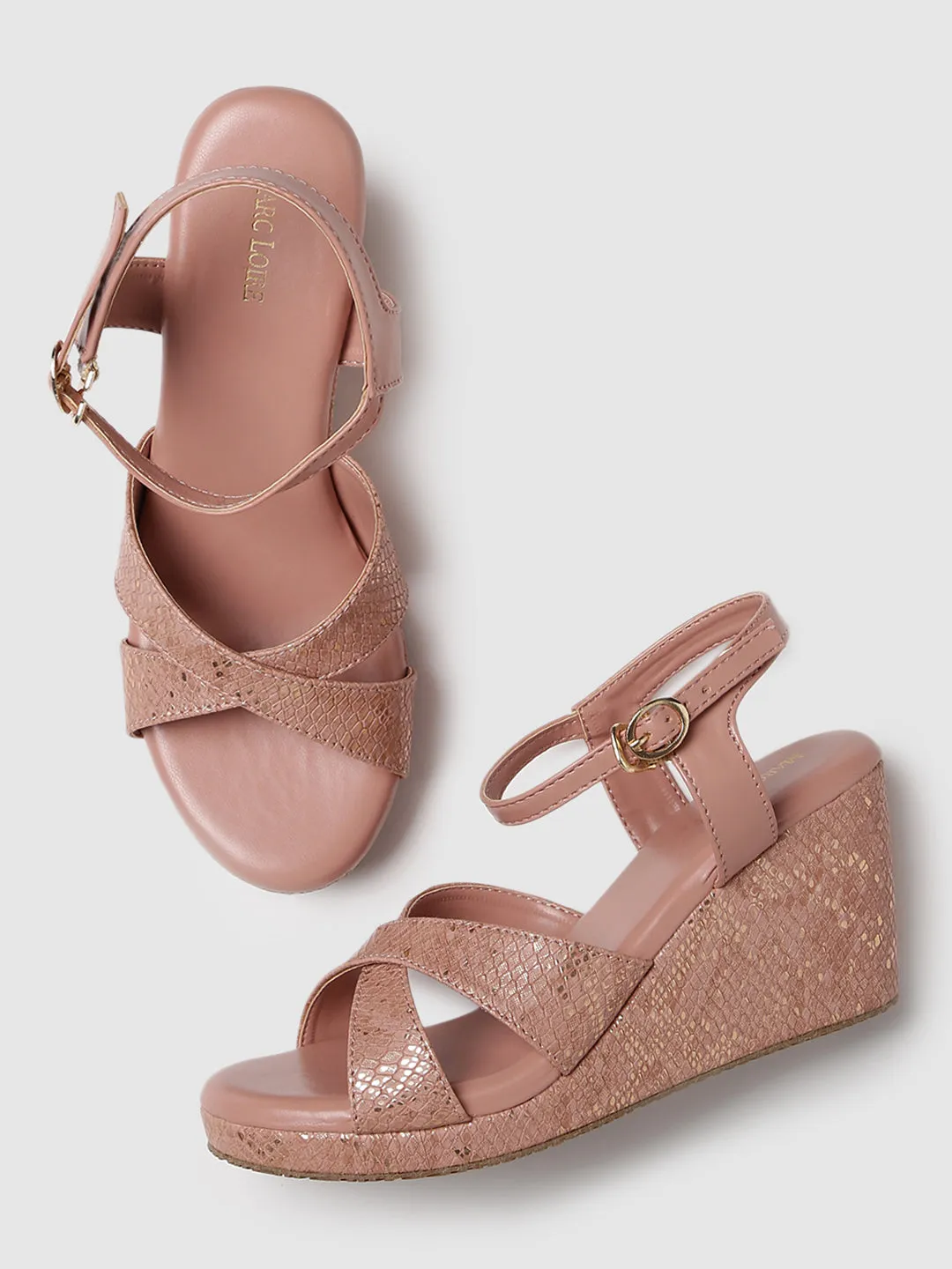 Double Straps Wedge Heels
