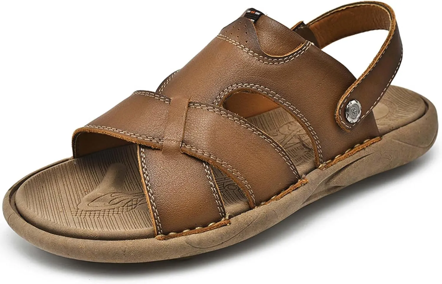 Dual-Use Leather Sandals: Breathable & Non-Slip