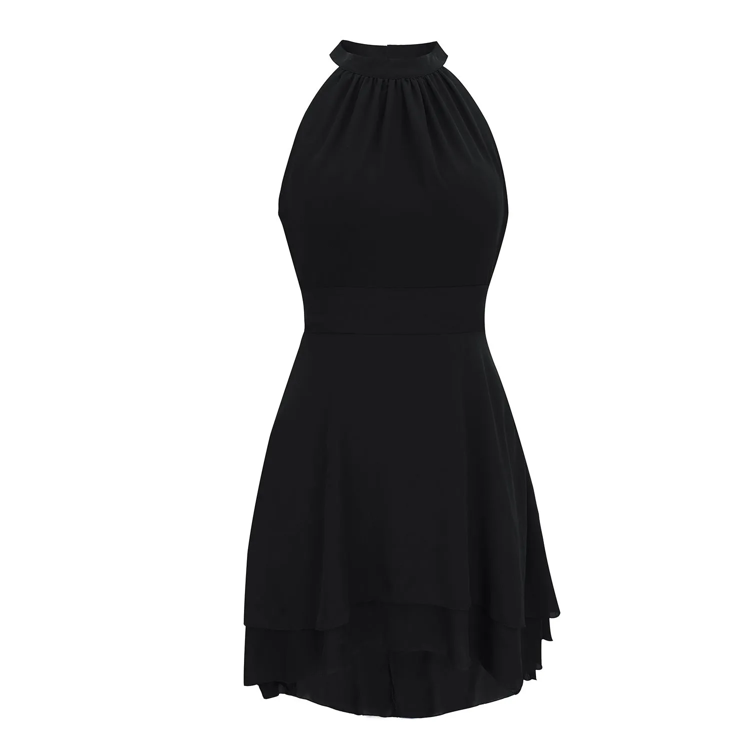 Elegant Halter Backless Irregular Hem Mini Dresses
