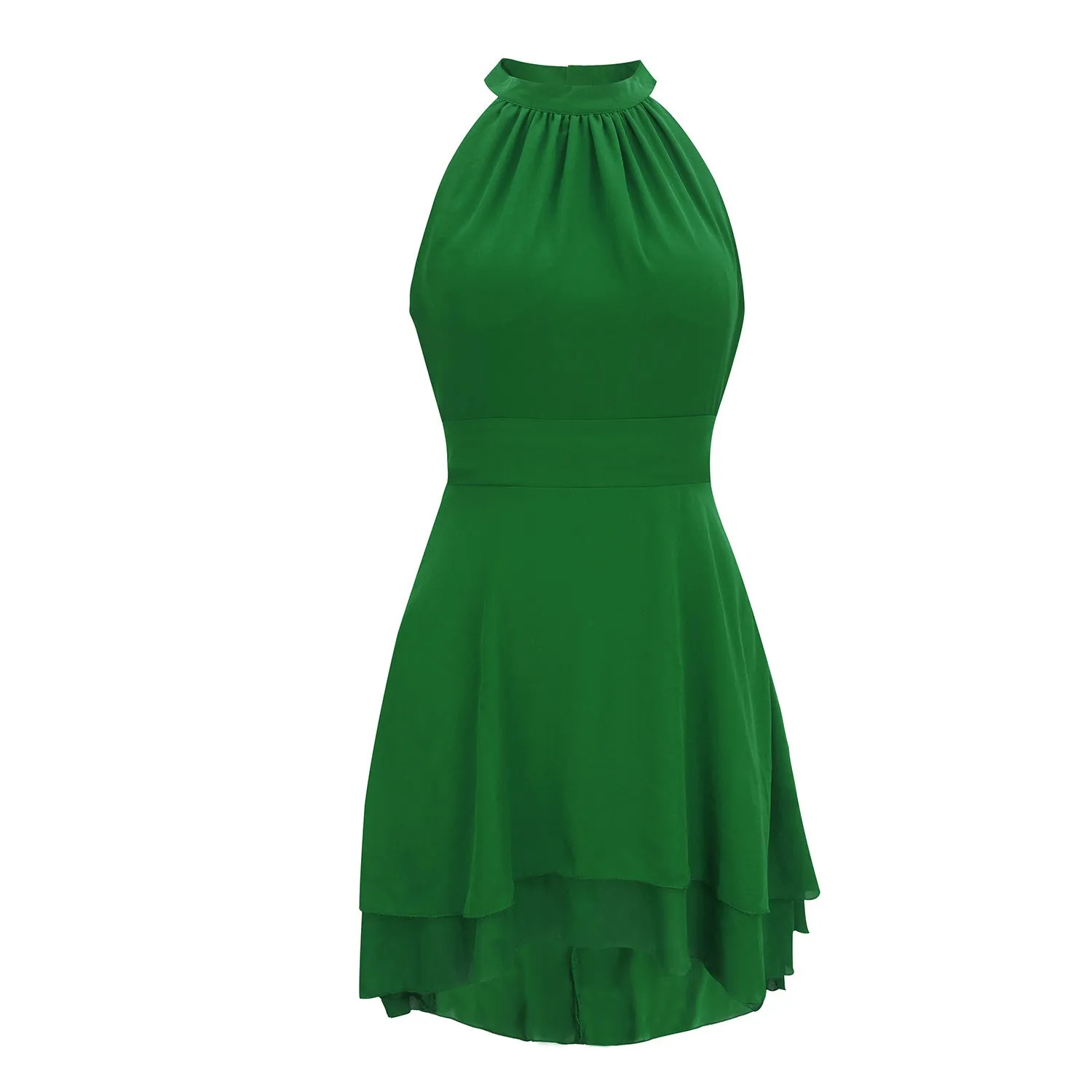Elegant Halter Backless Irregular Hem Mini Dresses