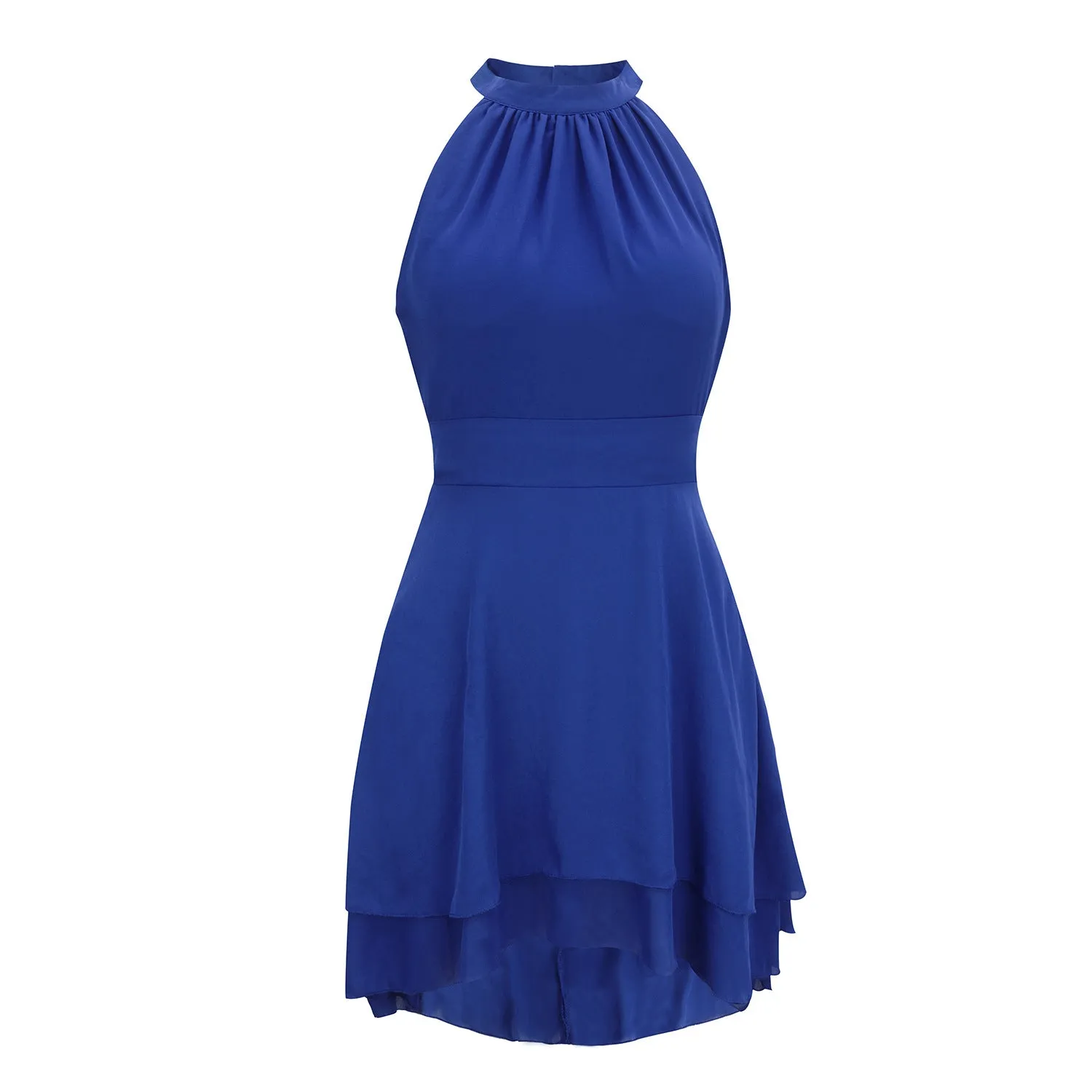 Elegant Halter Backless Irregular Hem Mini Dresses