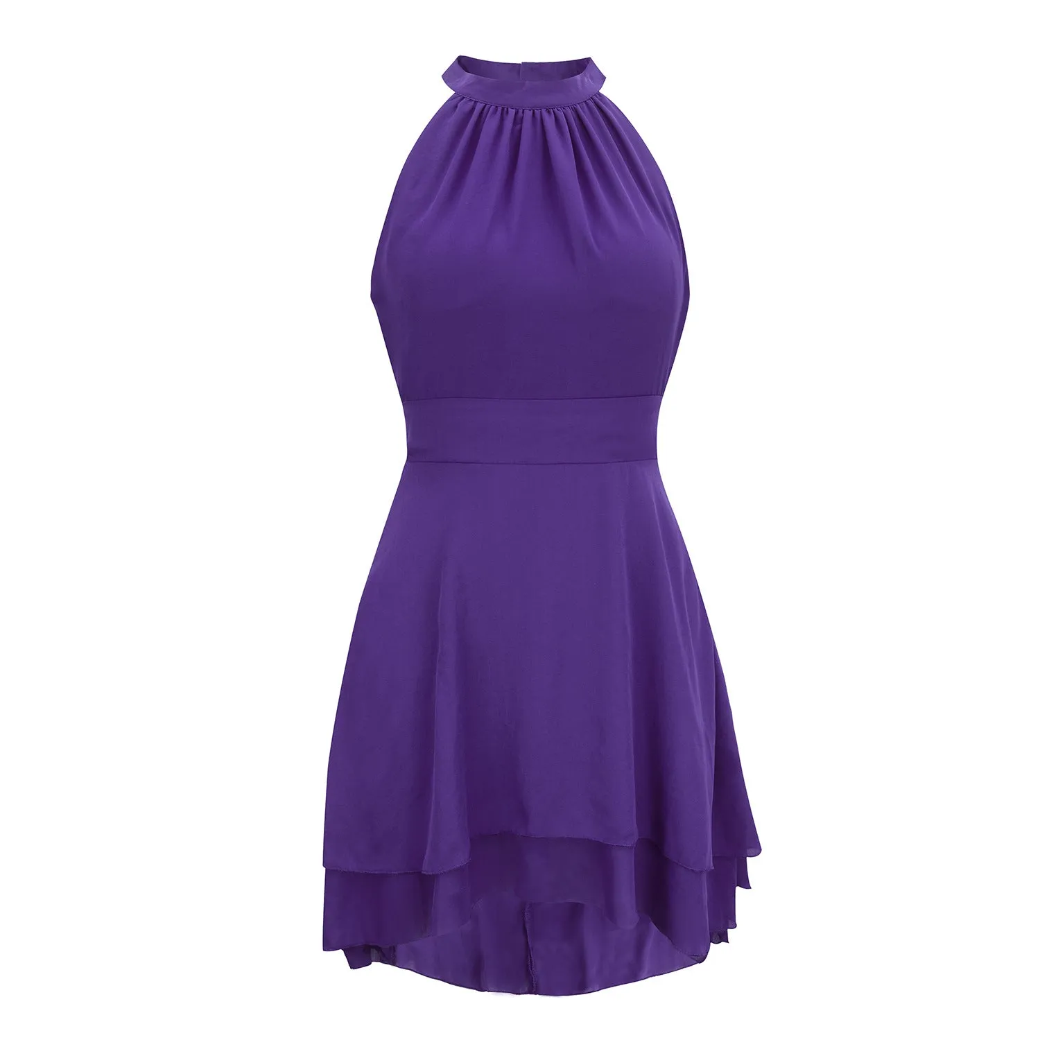 Elegant Halter Backless Irregular Hem Mini Dresses