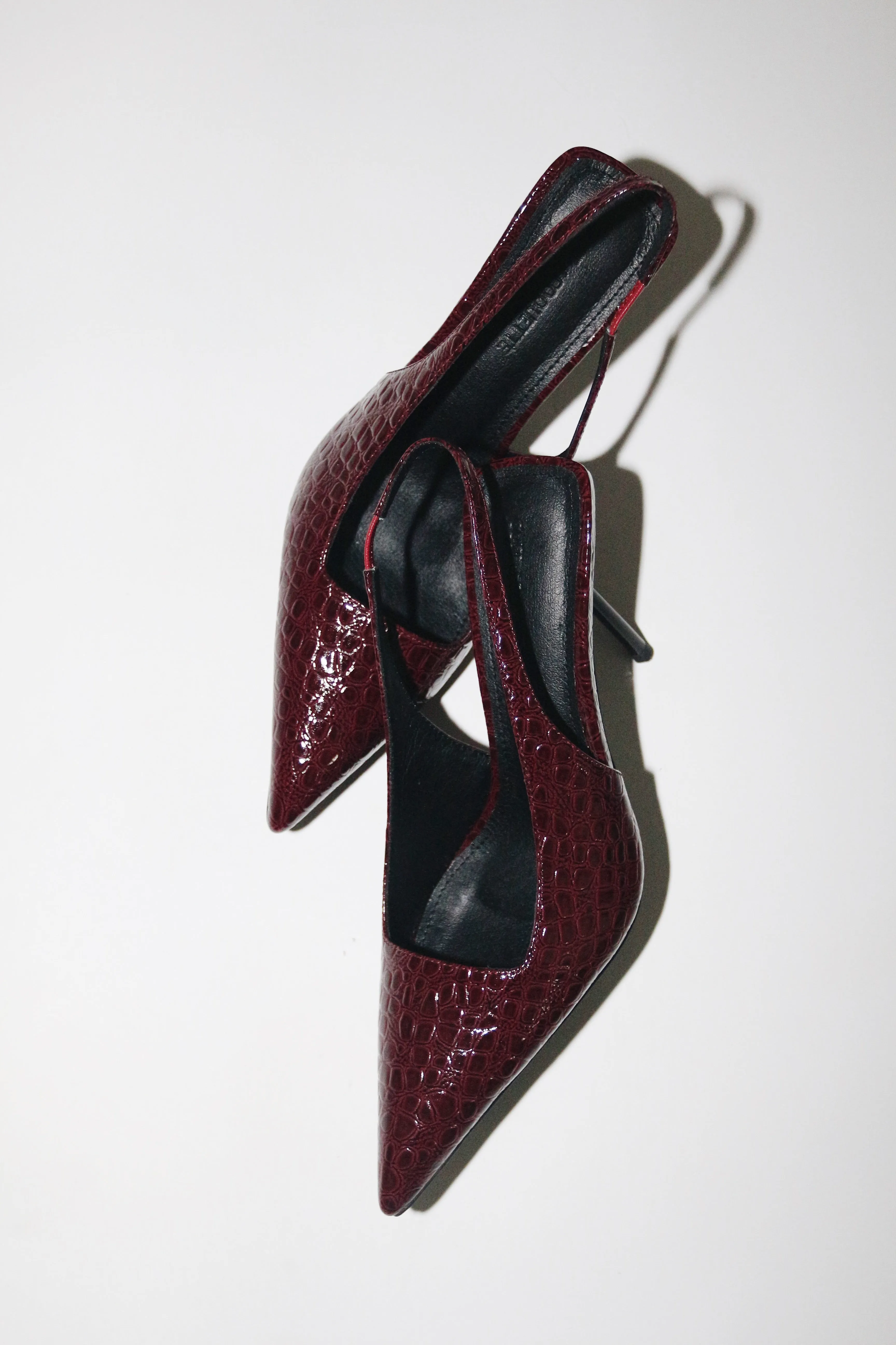 Elsa Slingback Pump Wine Croc Patent 100 mm