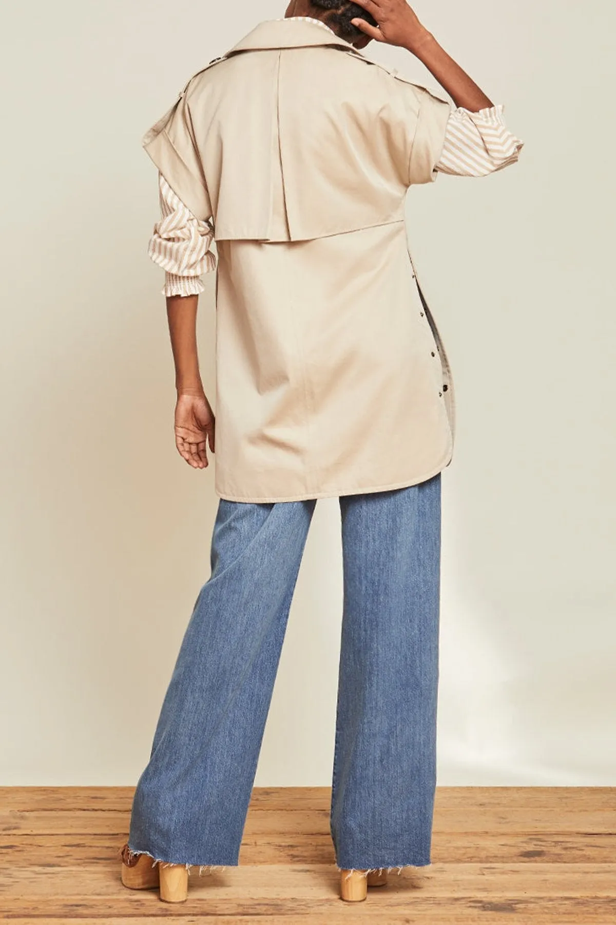 Ensie Dickey Trench Vest in Khaki