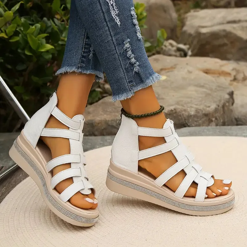 Esperanza® | Wedge heels decorated with rhinestones