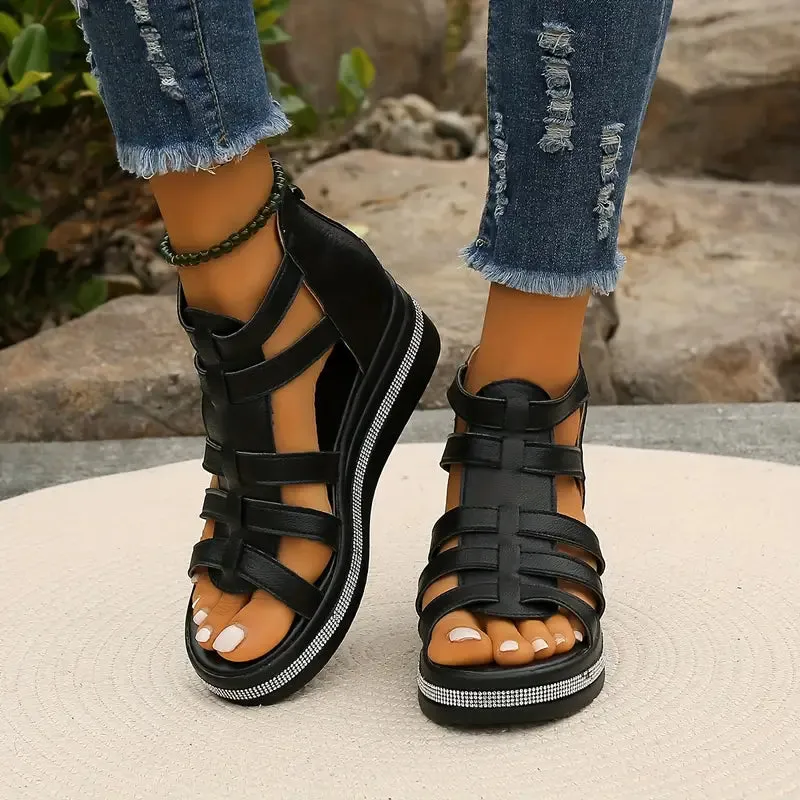 Esperanza® | Wedge heels decorated with rhinestones