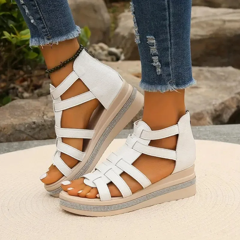 Esperanza® | Wedge heels decorated with rhinestones