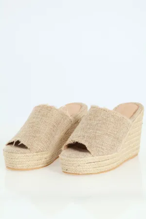 Fabric Fashion Wedge - Oatmeal