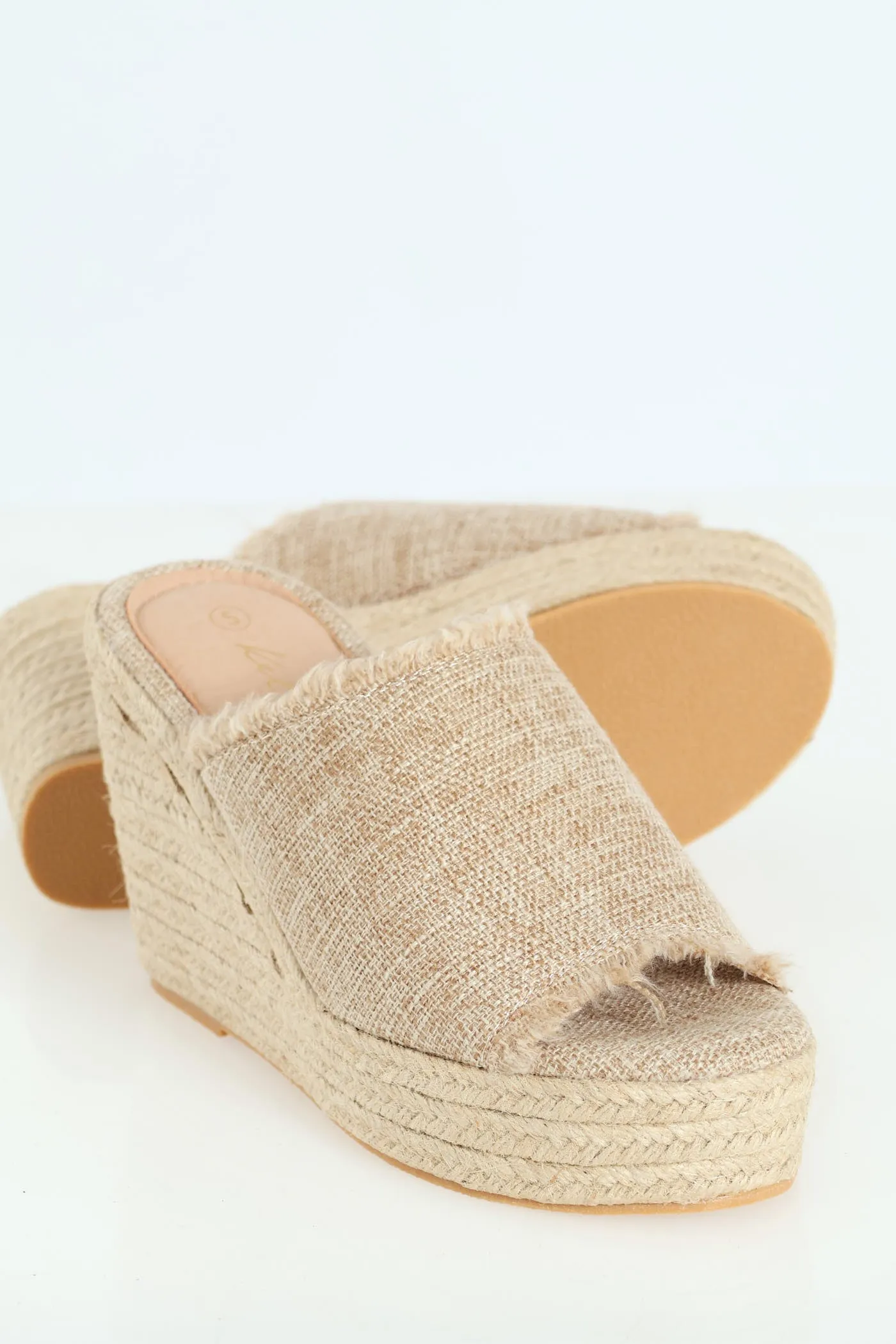Fabric Fashion Wedge - Oatmeal