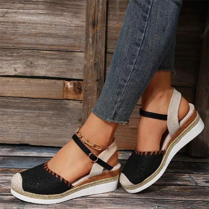 Fashion Closed Toe Hollow Breathable Sandals for Ladies