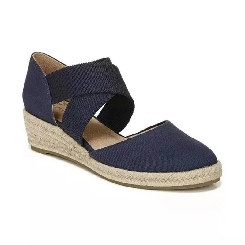 Fashion Cross Strap Wedge Heel Espadrilles Sandals for Women