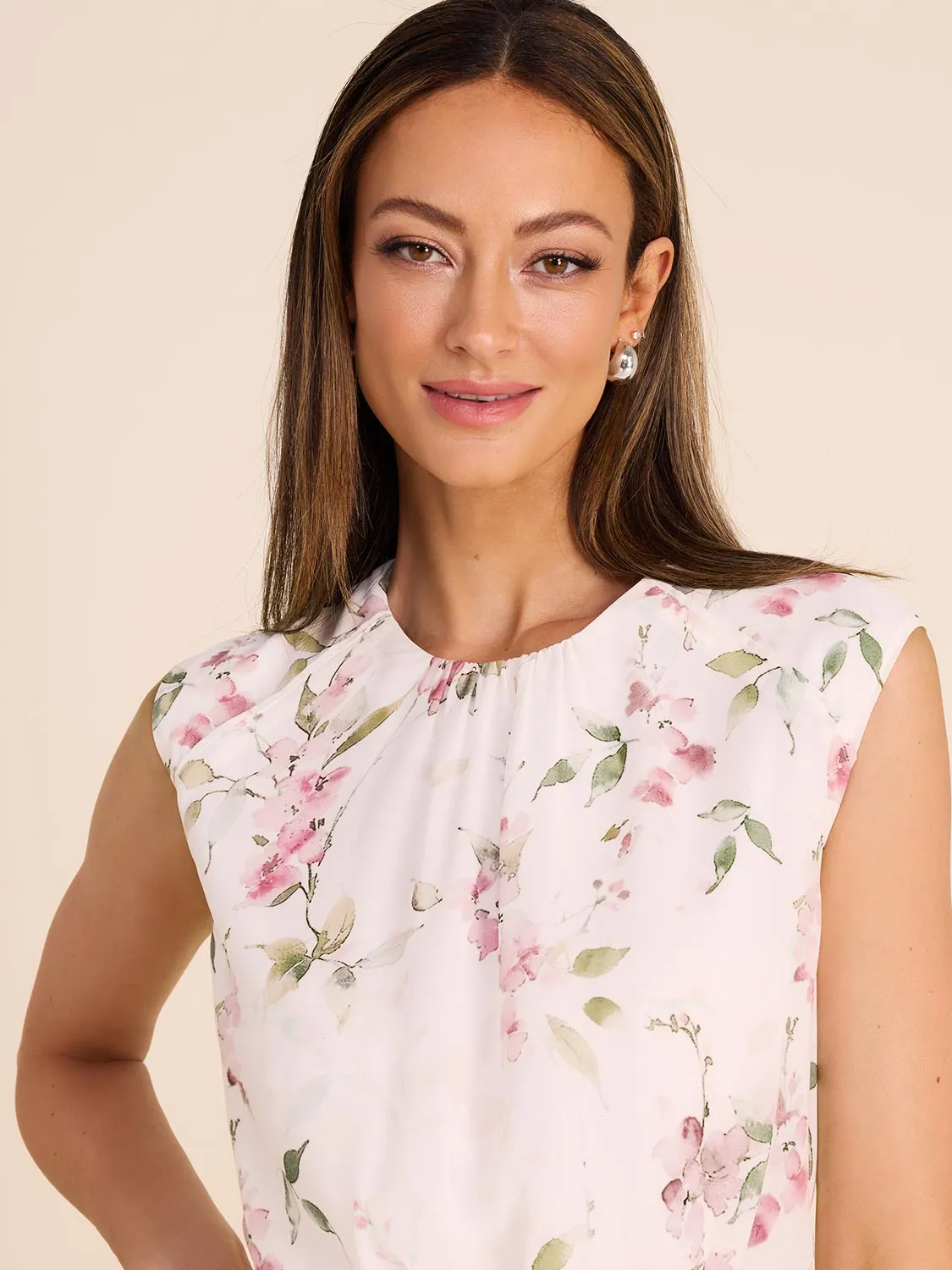 Floral Chiffon A-Line Dress