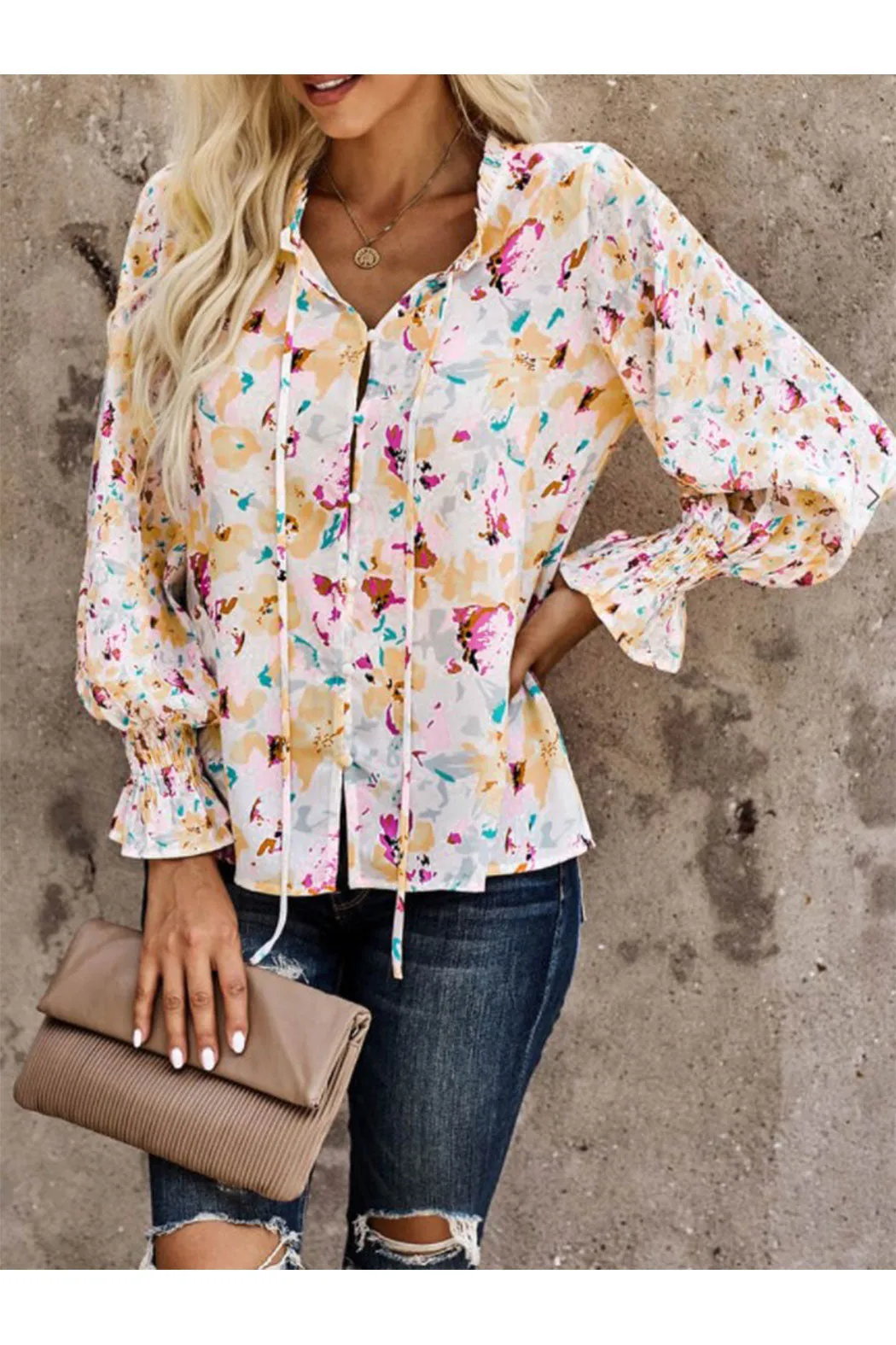 Floral Smocked Blouse