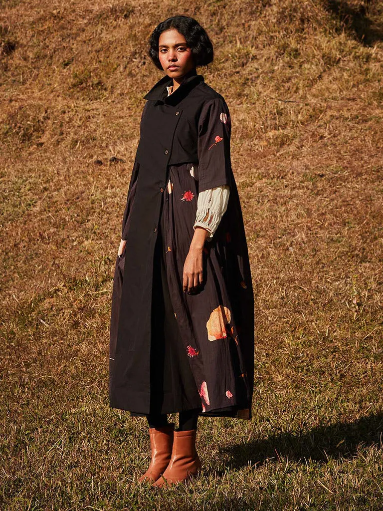 Floral Storm Trench Coat