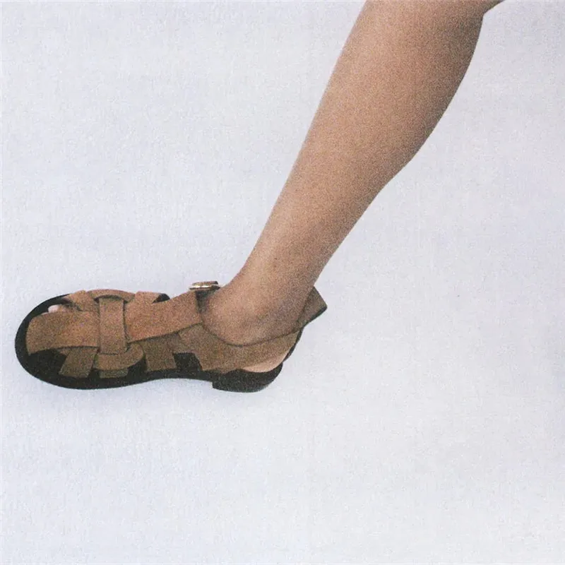 Genuine Leather Thick High Heels Sandals Pumps