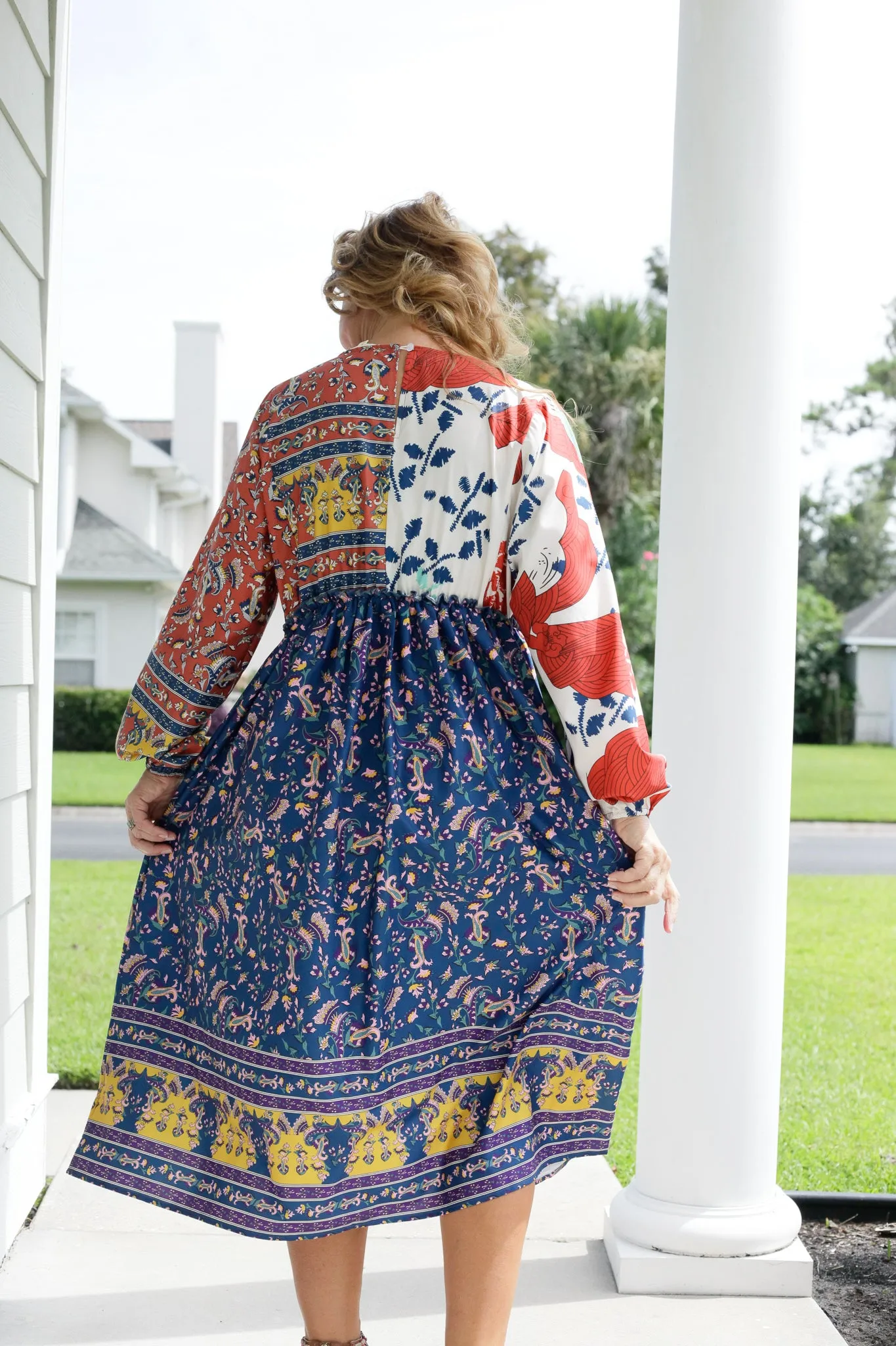 Georgiana Contrast Floral Print Dress