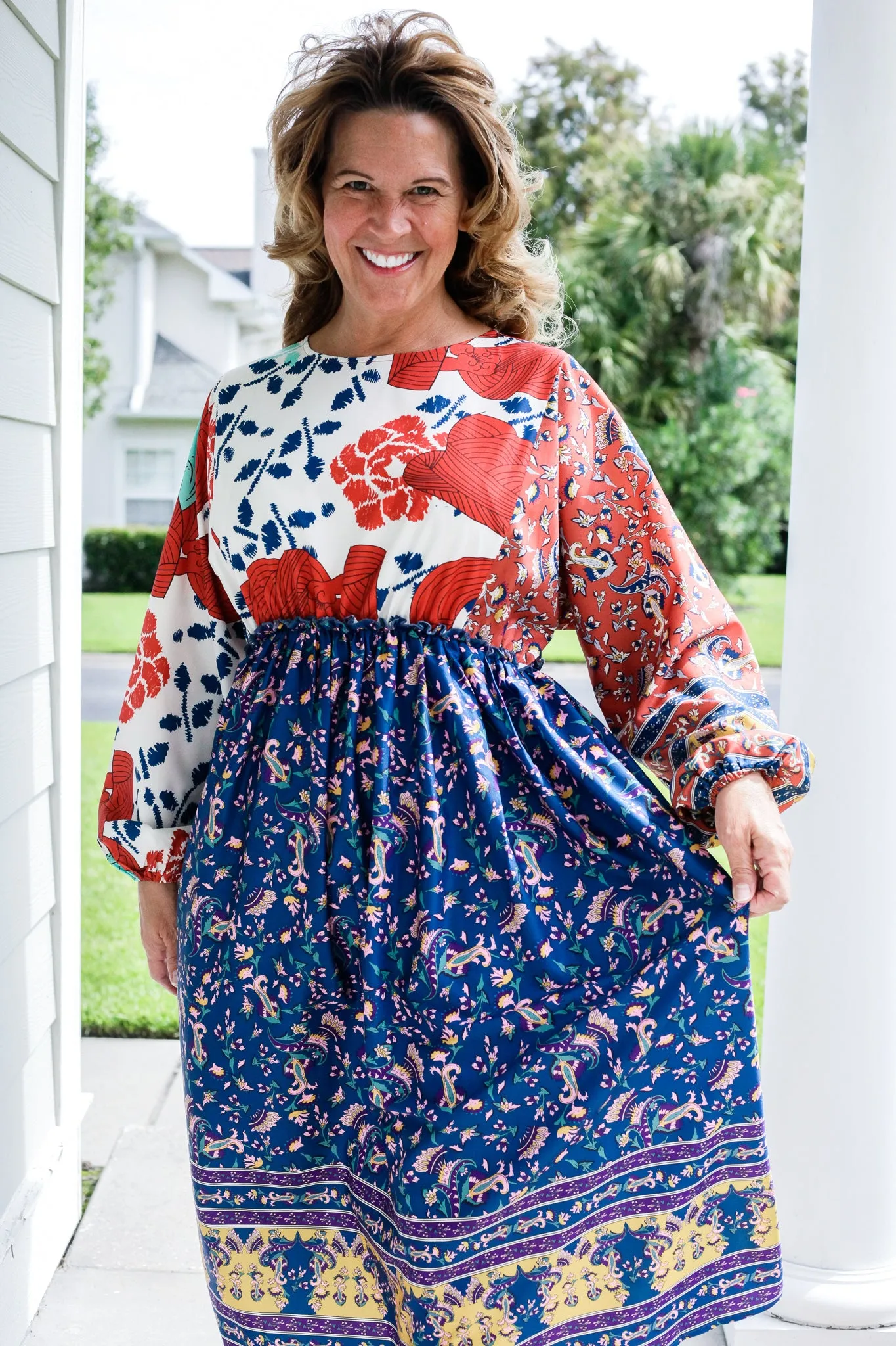 Georgiana Contrast Floral Print Dress