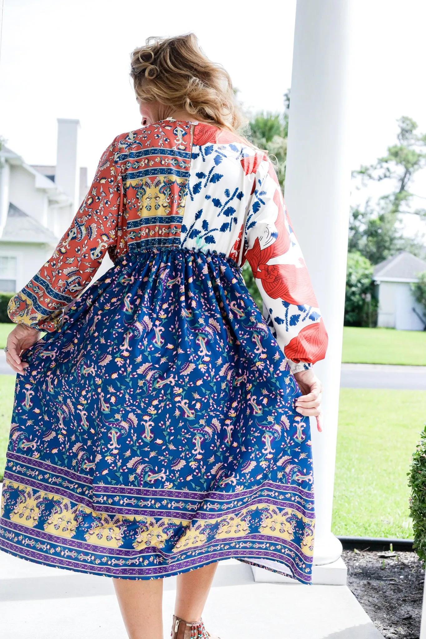 Georgiana Contrast Floral Print Dress