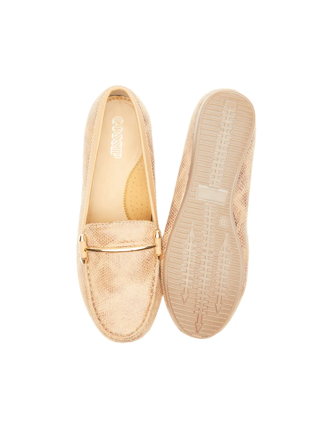 GOSSIP WOMENS BEIGE MOCCASINS