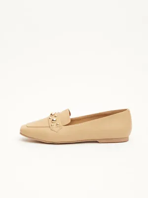 GOSSIP WOMENS BEIGE MOCCASINS