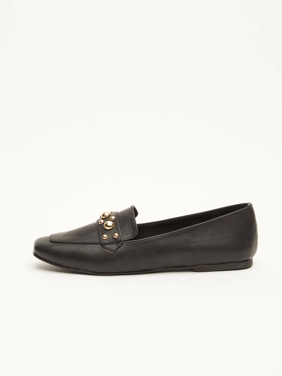 GOSSIP WOMENS BLACK MOCCASINS
