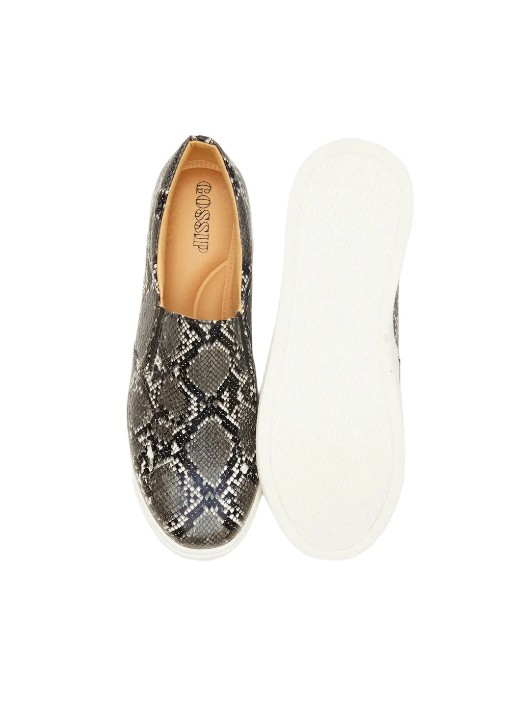 GOSSIP WOMENS BLACK MOCCASINS