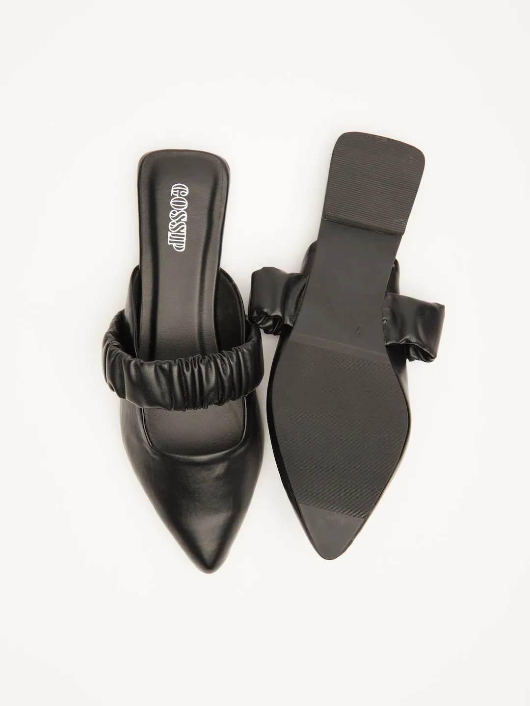 GOSSIP WOMENS BLACK MULES