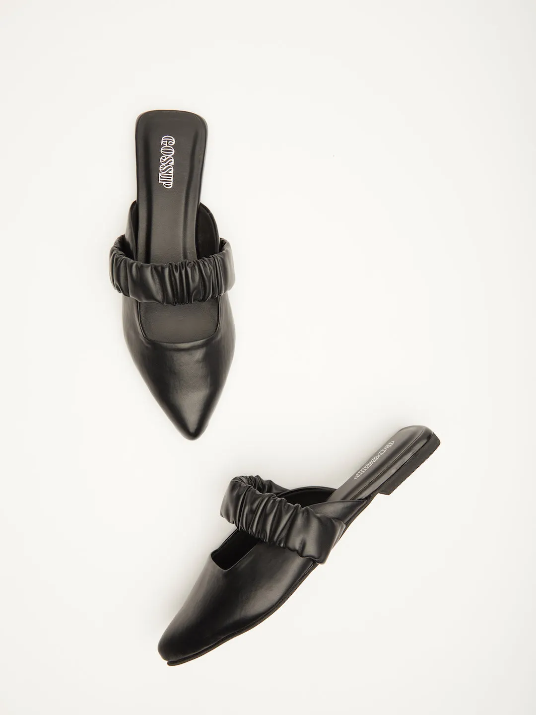 GOSSIP WOMENS BLACK MULES
