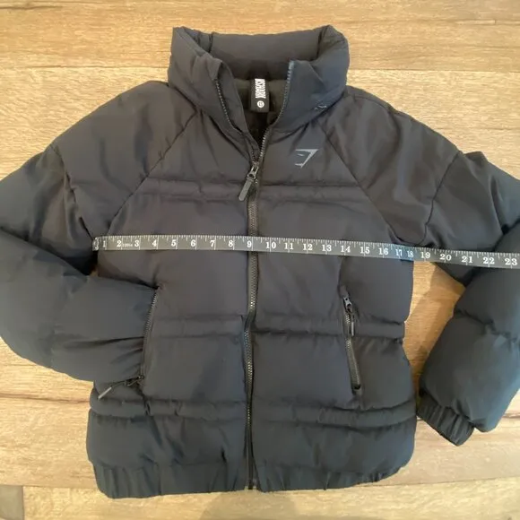 Gymshark Black Puffer Jacket size XS