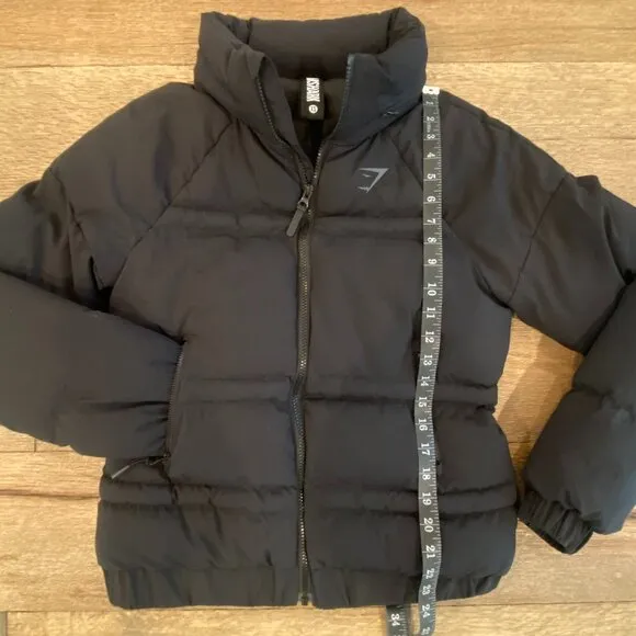 Gymshark Black Puffer Jacket size XS