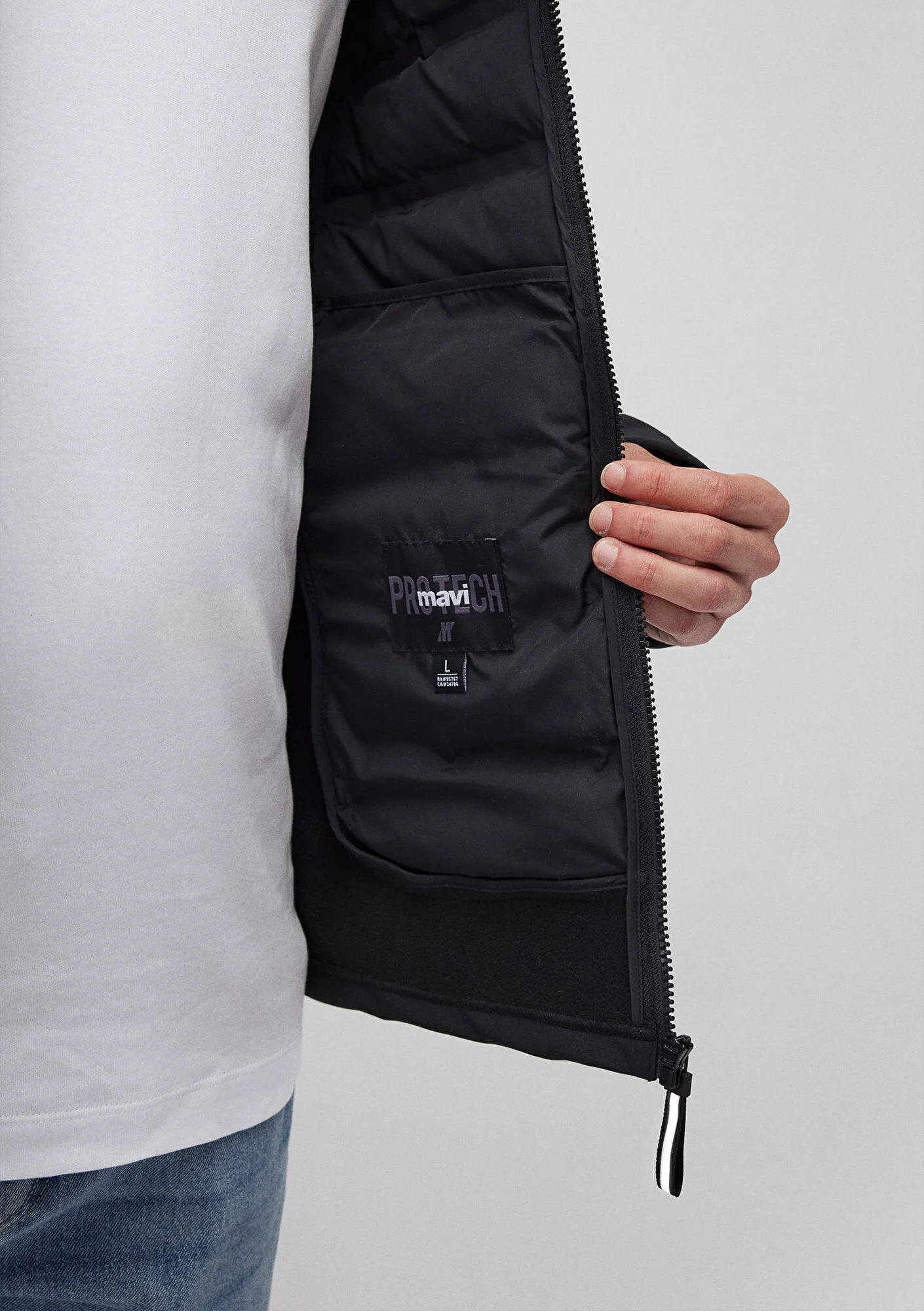 High Collar Black Puffer Jacket