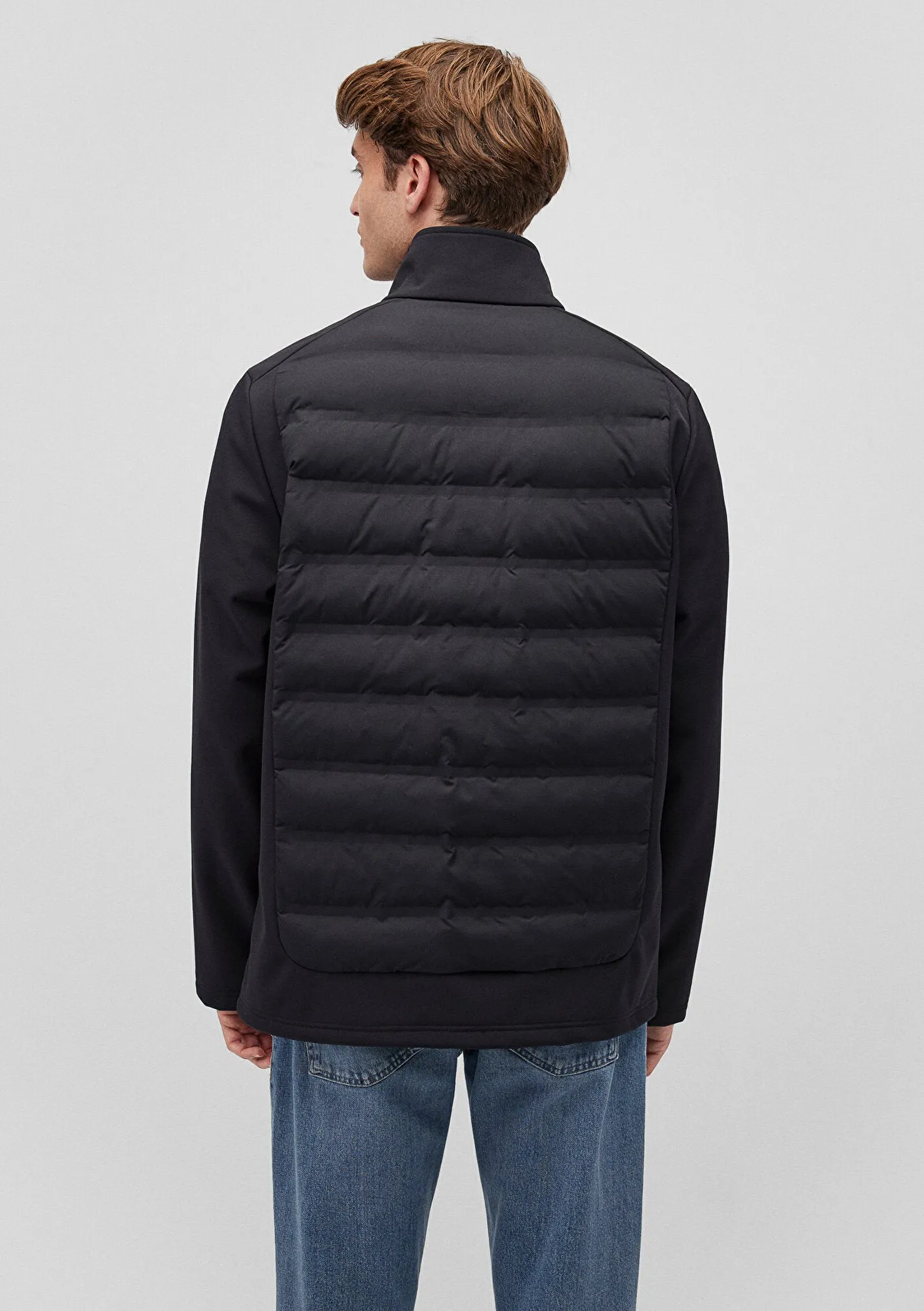 High Collar Black Puffer Jacket