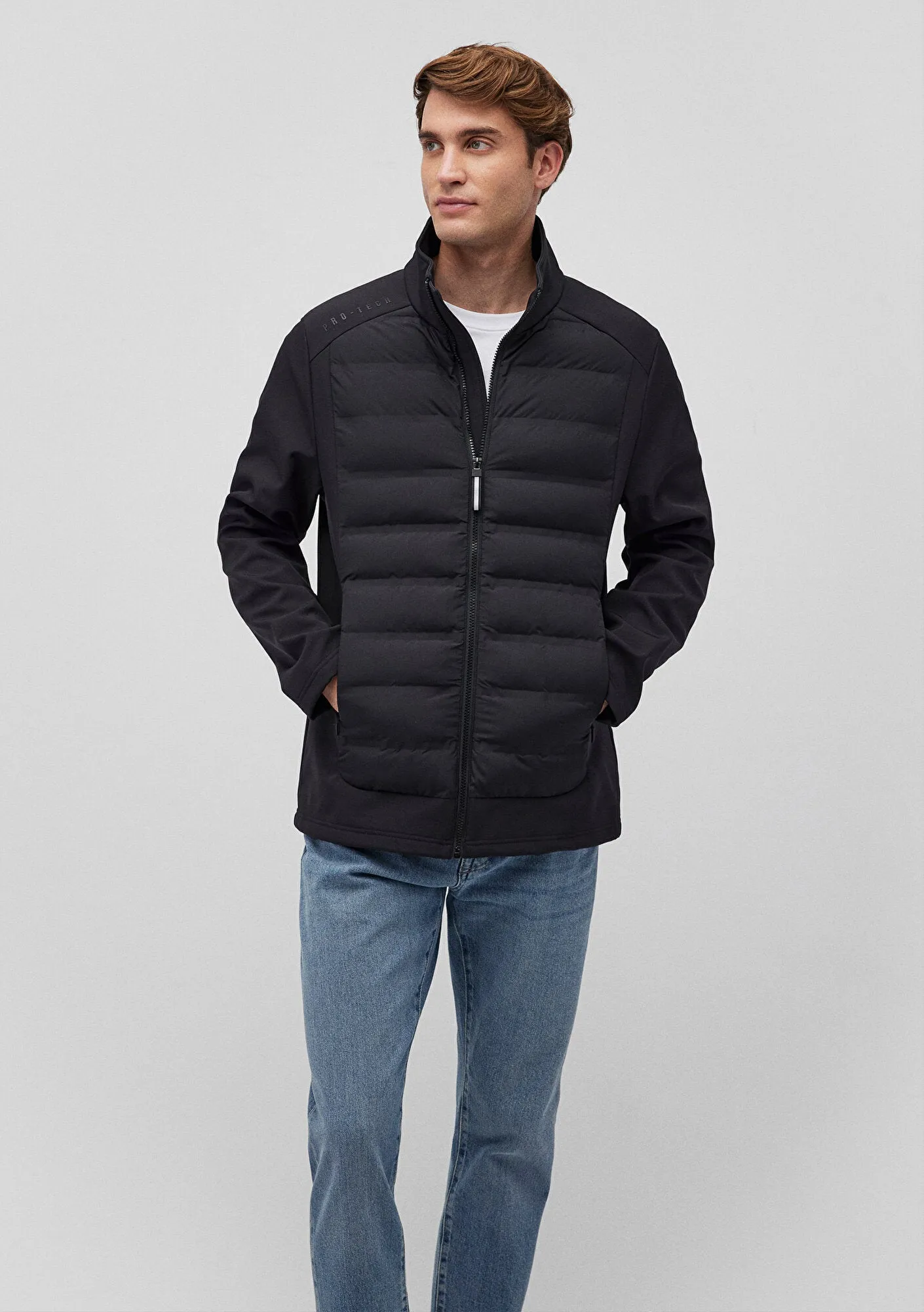 High Collar Black Puffer Jacket
