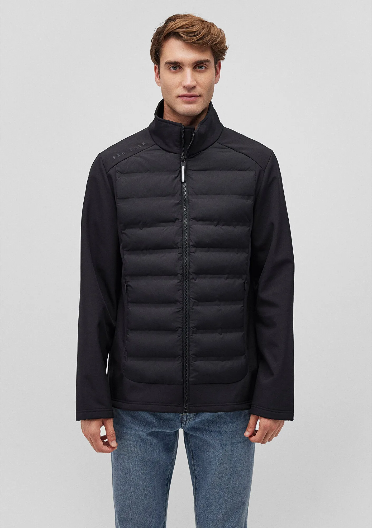 High Collar Black Puffer Jacket