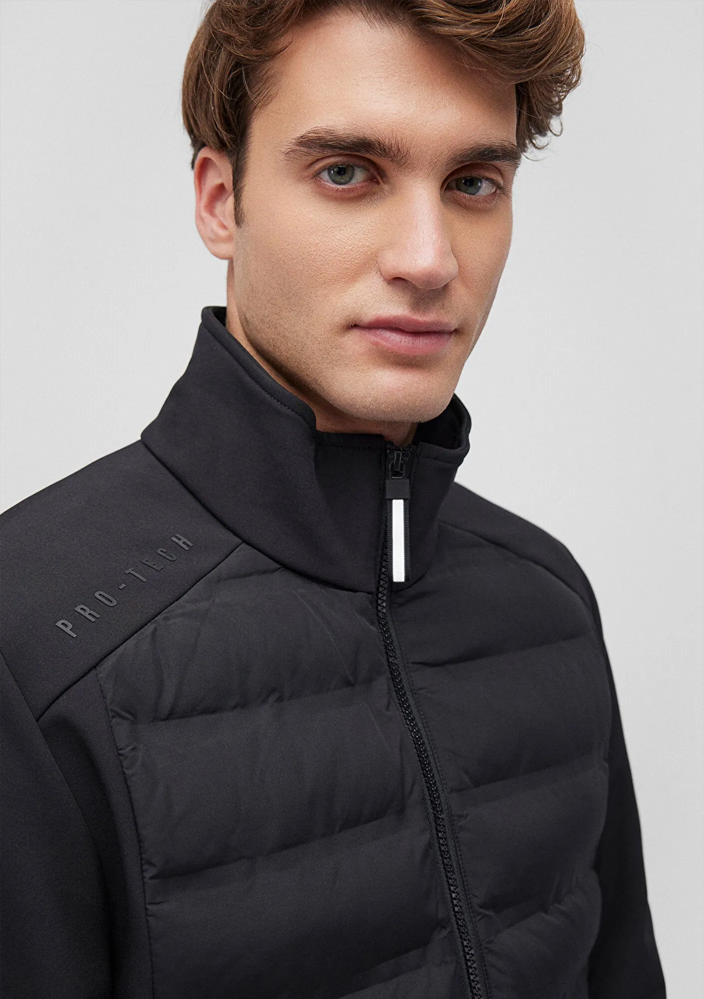 High Collar Black Puffer Jacket