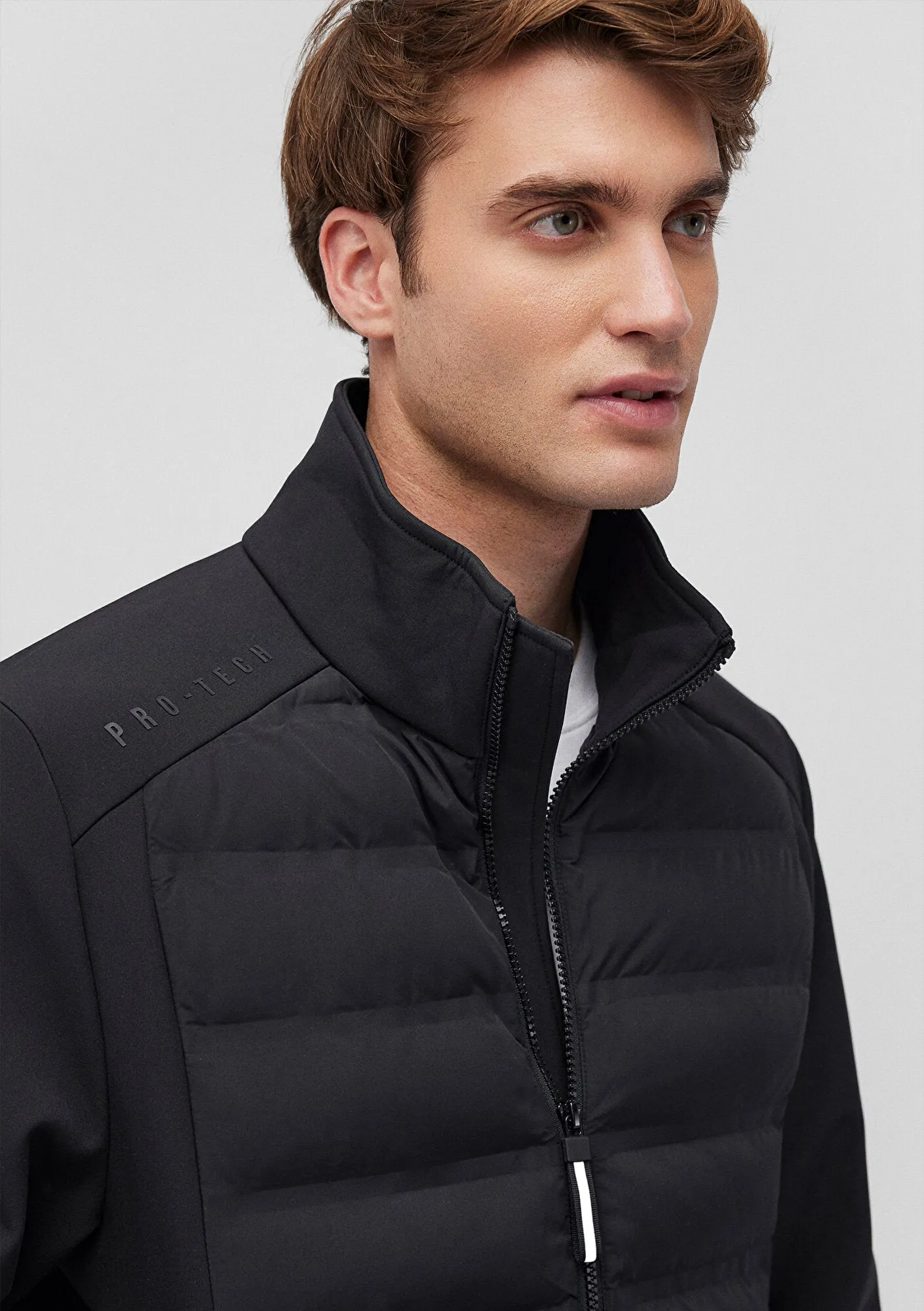 High Collar Black Puffer Jacket