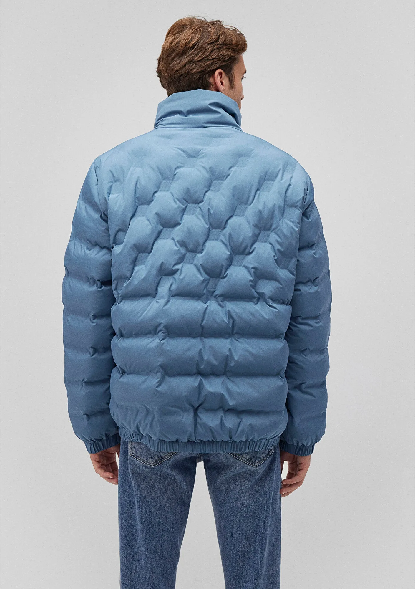 High Collar Blue Jacket