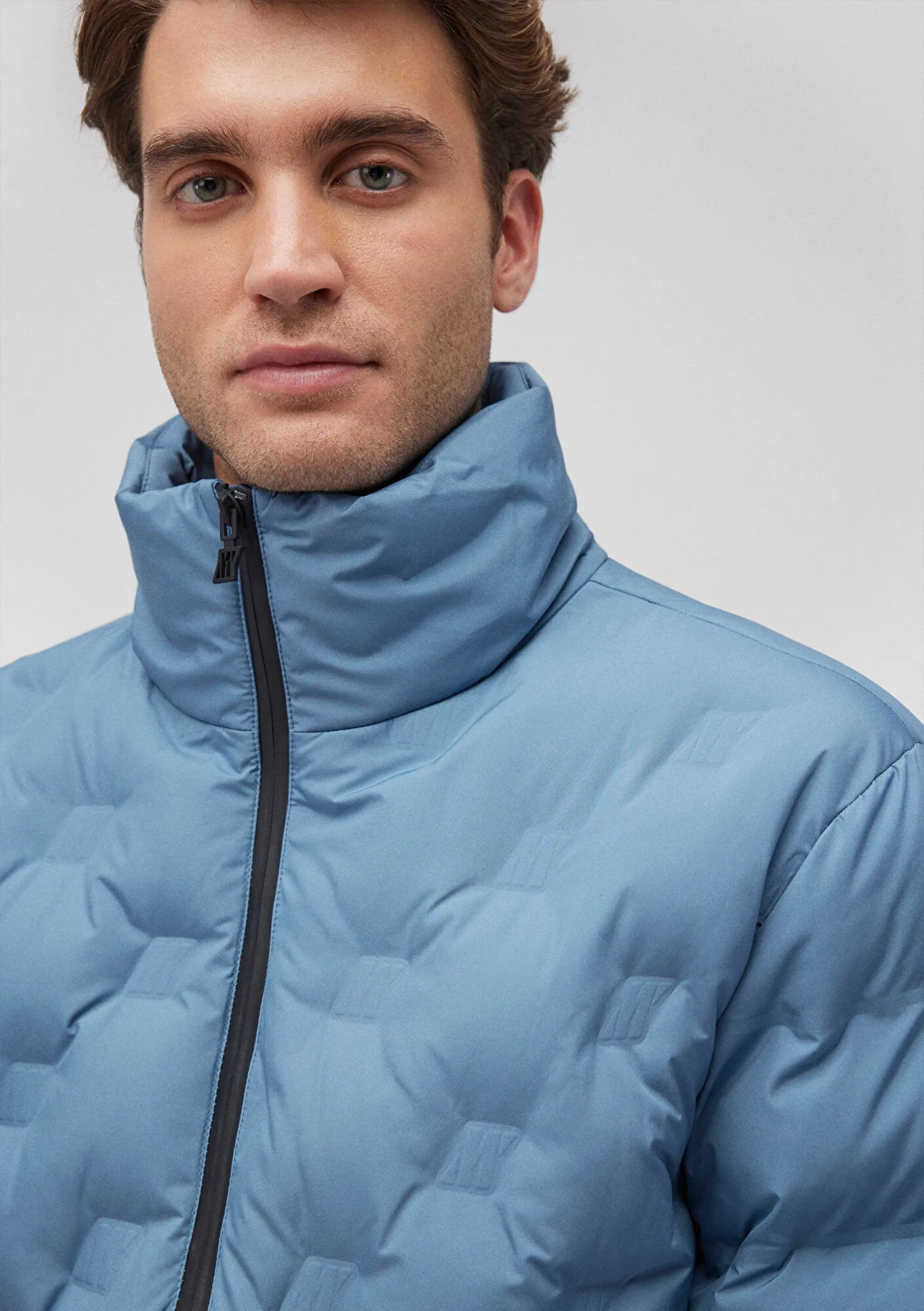 High Collar Blue Jacket