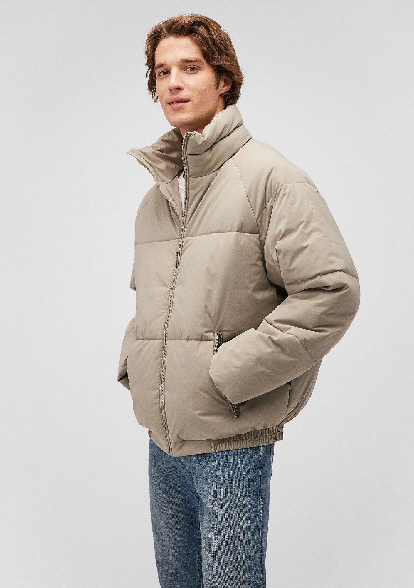 High Collar Grey Jacket