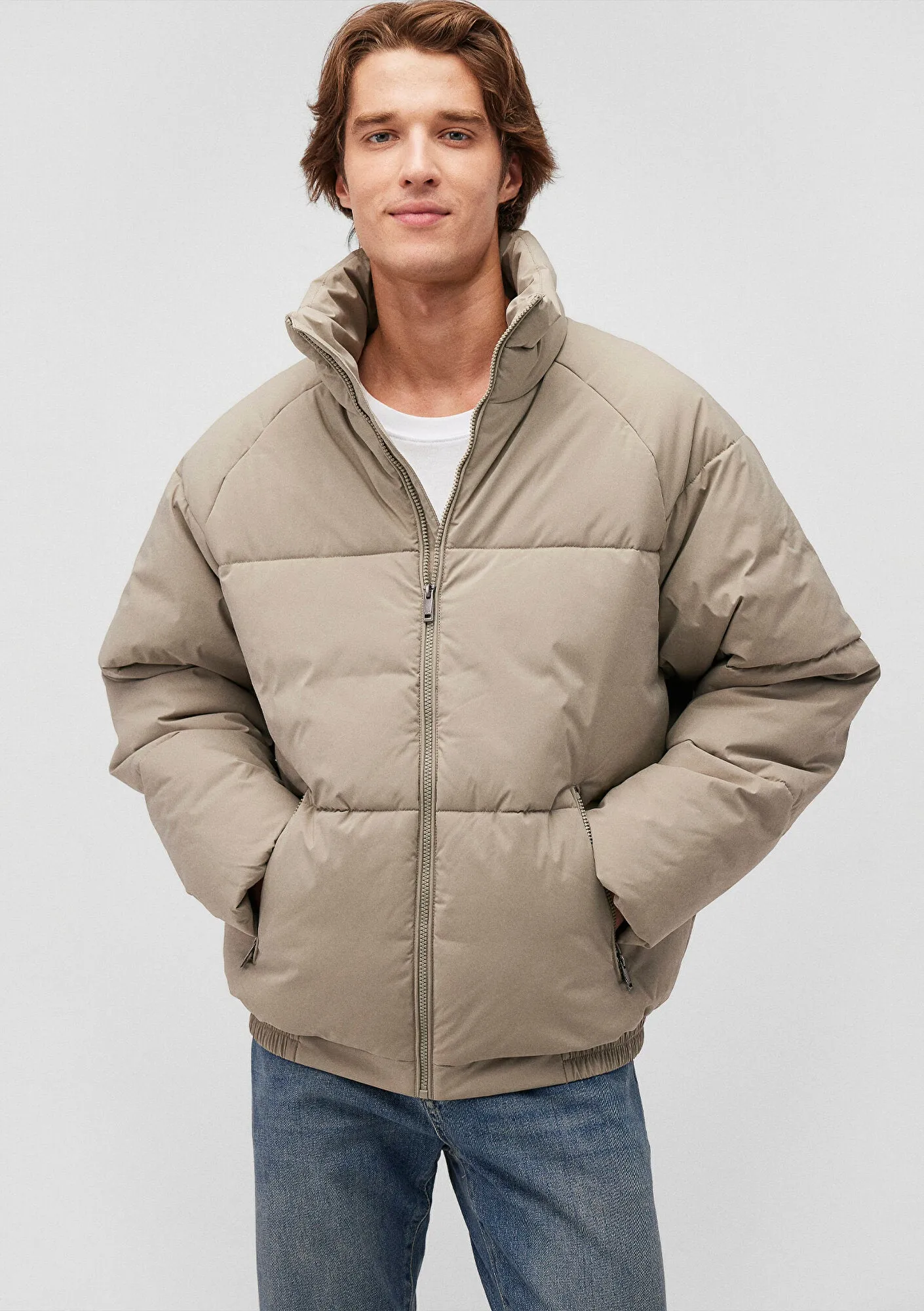 High Collar Grey Jacket