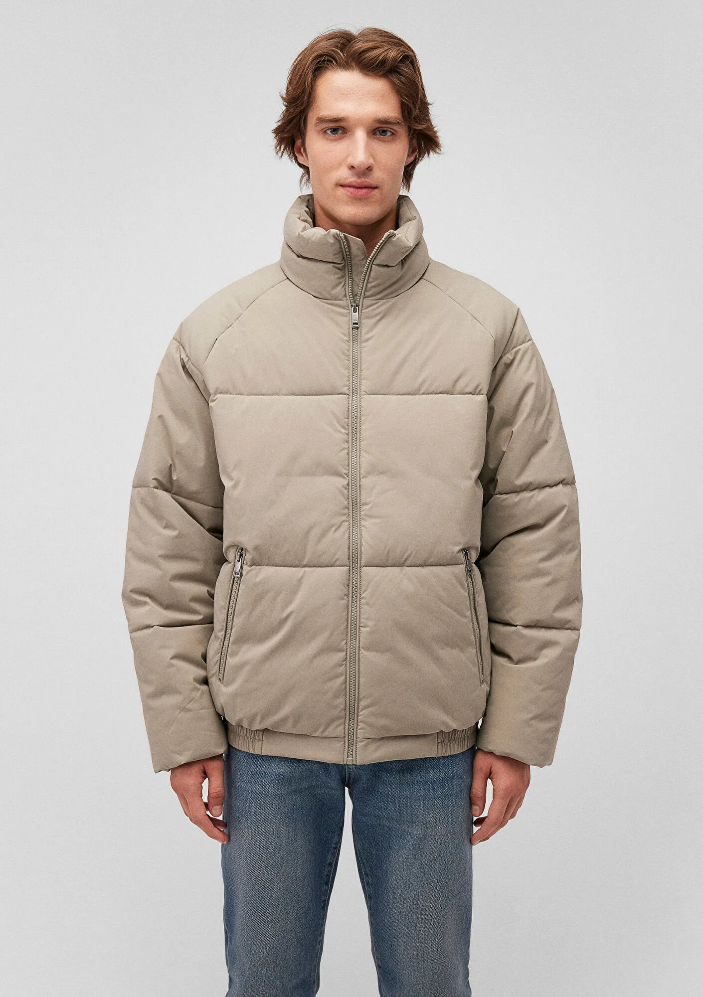 High Collar Grey Jacket