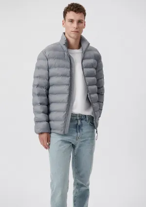 High Collar Grey Puffer Jacket